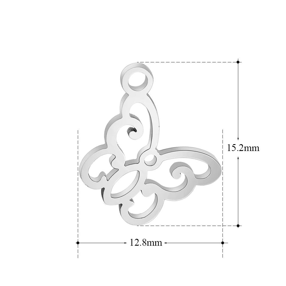 10 pcs/bag Cross Clover Bird Penguin Stainless Steel Pendant