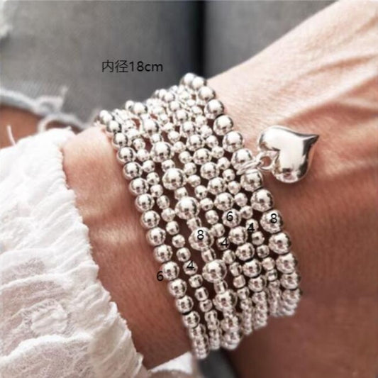 7-Piece CCB Bead & Love Bracelet Set