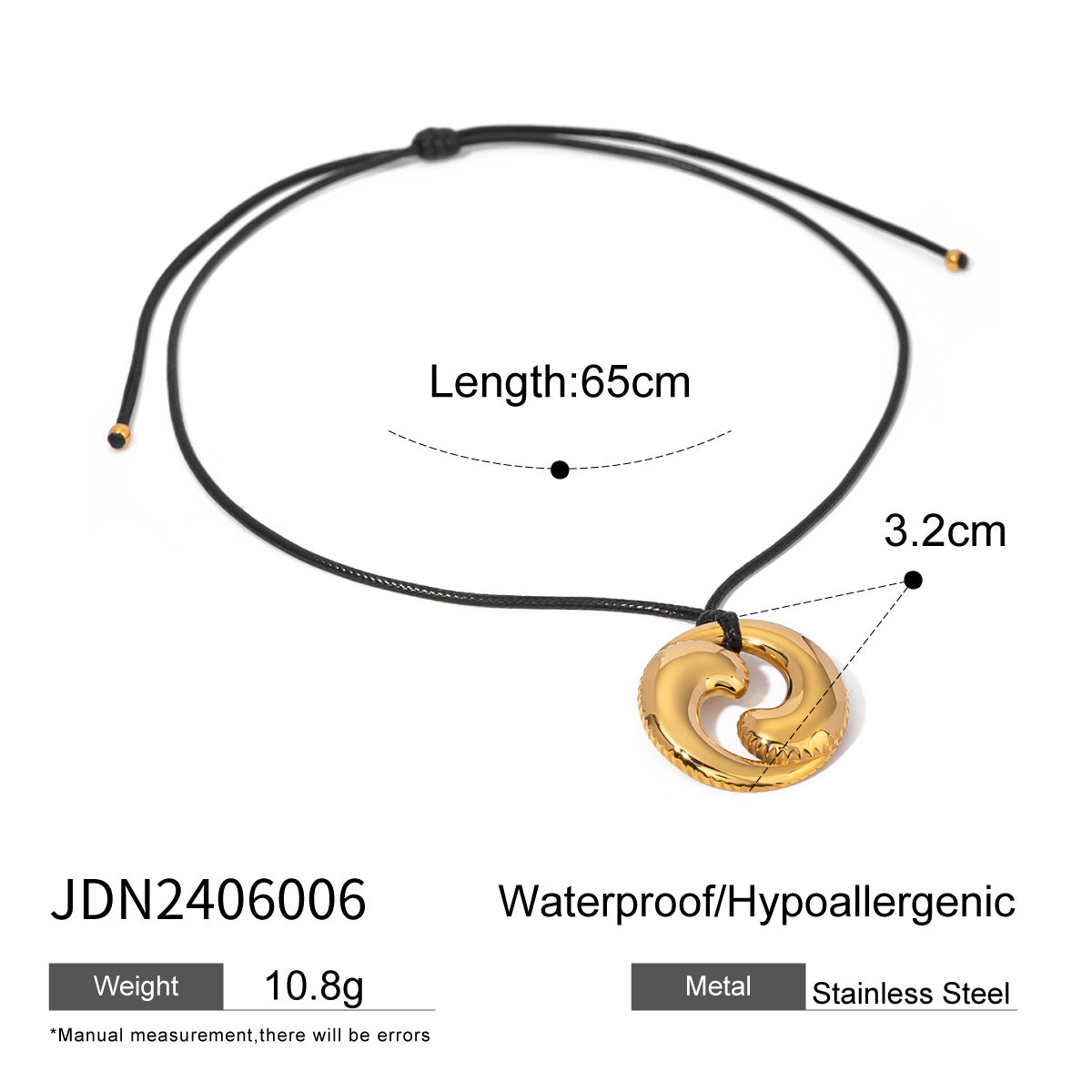 Bow Starfish Cross Titanium Steel Necklace