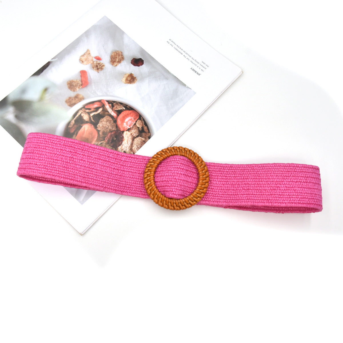 Cotton and linen elastic woven elastic belt