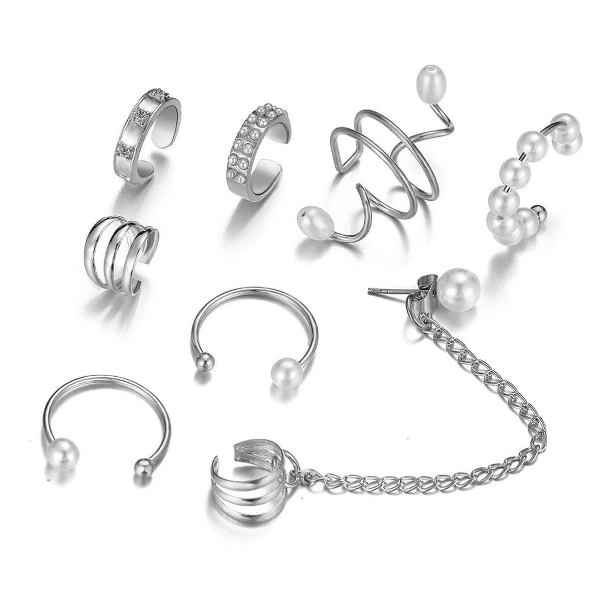 Pearl Tassel Ear Clip Set