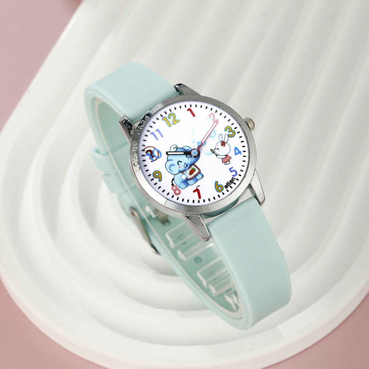 Animal Dial Round Quartz Watch Jewelry Set