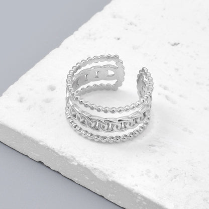 Cross Rhombus Titanium Steel Ladies Ring