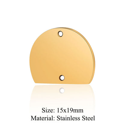 Colgante de acero de titanio con forma geométrica, 5 unidades por bolsa 