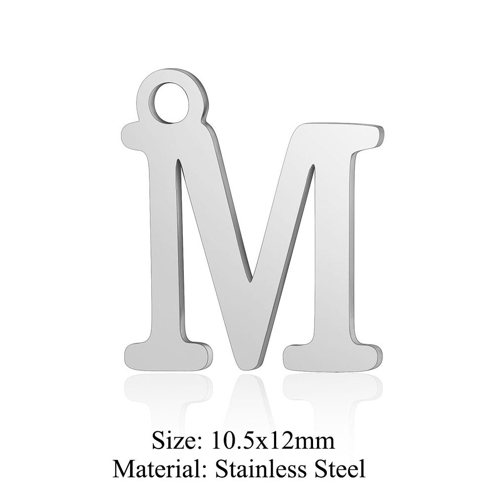 5 pcs/bag letter titanium steel pendant