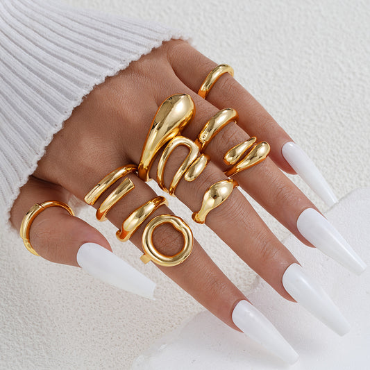 Irregular Water Drop Ring Set