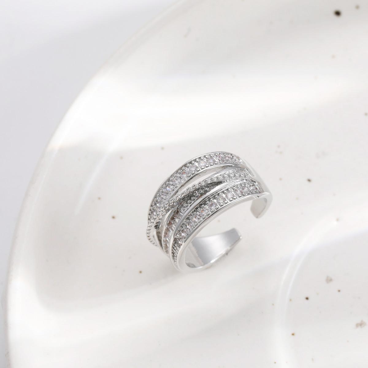 Zircon Geometric Open Ring