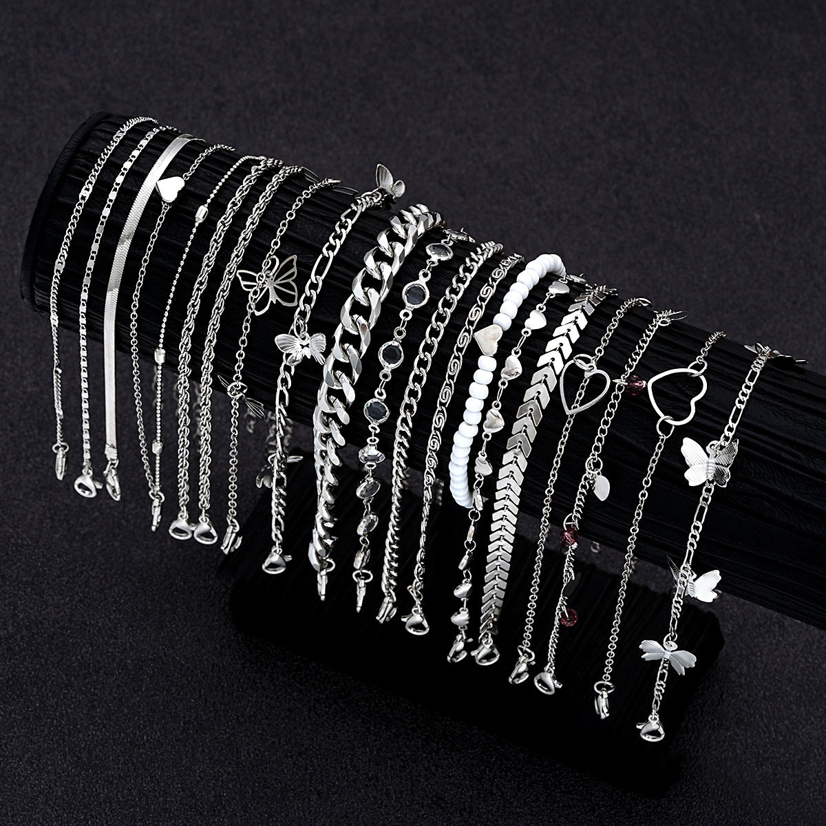 ins butterfly love multi-layer anklet set