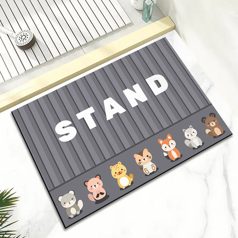 Cartoon diatomaceous earth bath mat