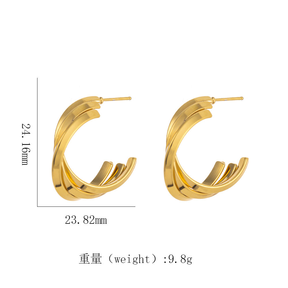 Women's 18K Gold Titanium Steel Geometric Hollow Spiral Bracelet