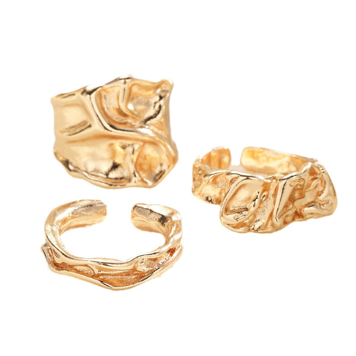Irregular Texture Ring Set