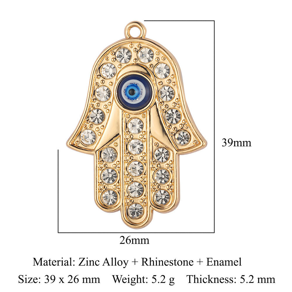 5 pcs/bag, palm eye, alloy necklace, earrings, pendant.