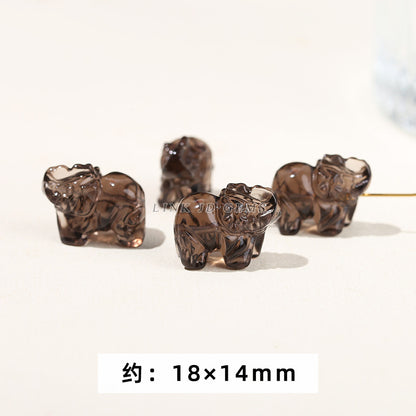 Obsidian carving ice obsidian nine-tailed fox loose beads