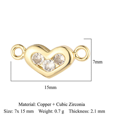 Bead butterfly copper zircon double hole accessories family pendant