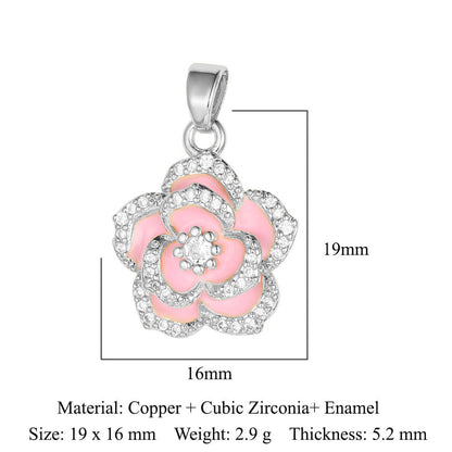 Palm flower sun color zirconium copper pendant
