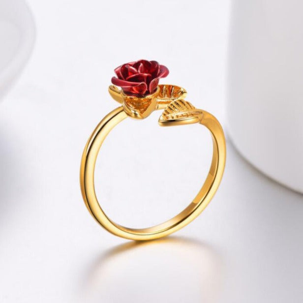 Alloy Adjustable Opening Rose Ring