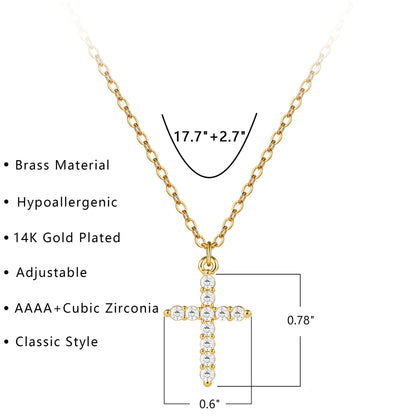 Full diamond cross clavicle necklace