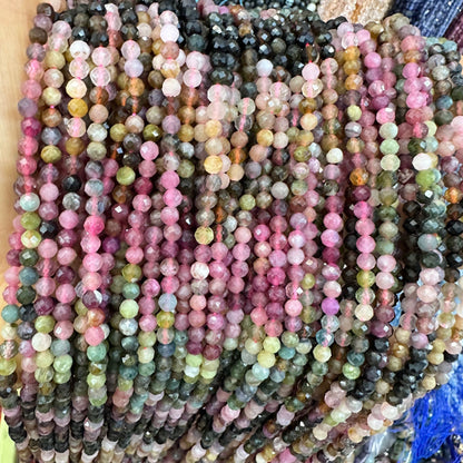 Gradient faceted beads natural stone faceted beads round beads