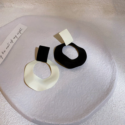 925 Silver Needle Geometric Irregular Circle Earrings