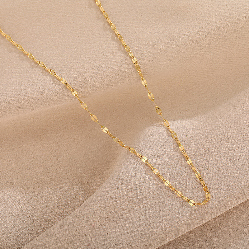 Rose Gold Titanium Steel Simple Collarbone Necklace