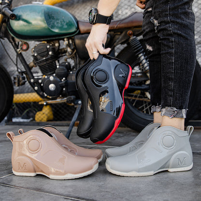 Rain boots water shoes platform men's rubber shoes