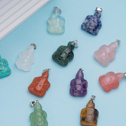 Pingente de tartaruga esculpida em cristal 