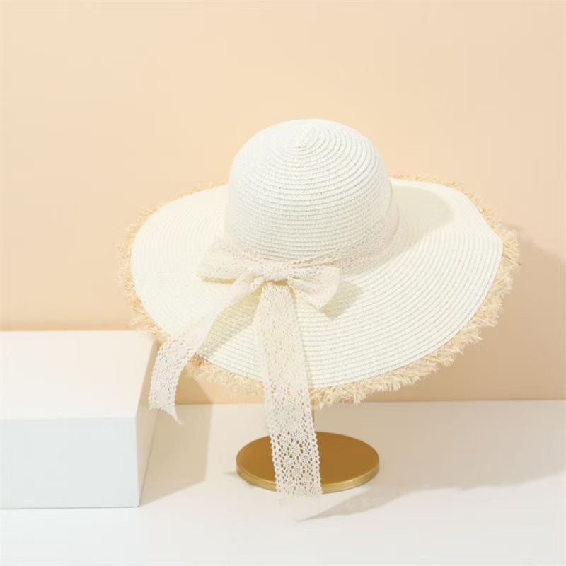 Breathable Wide-Brim Raffia Straw Hat Summer Sun Protection Beach Hat