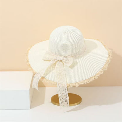 Breathable Wide-Brim Raffia Straw Hat Summer Sun Protection Beach Hat