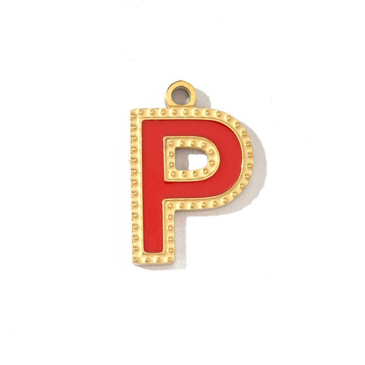 Colorful letter titanium steel necklace pendant