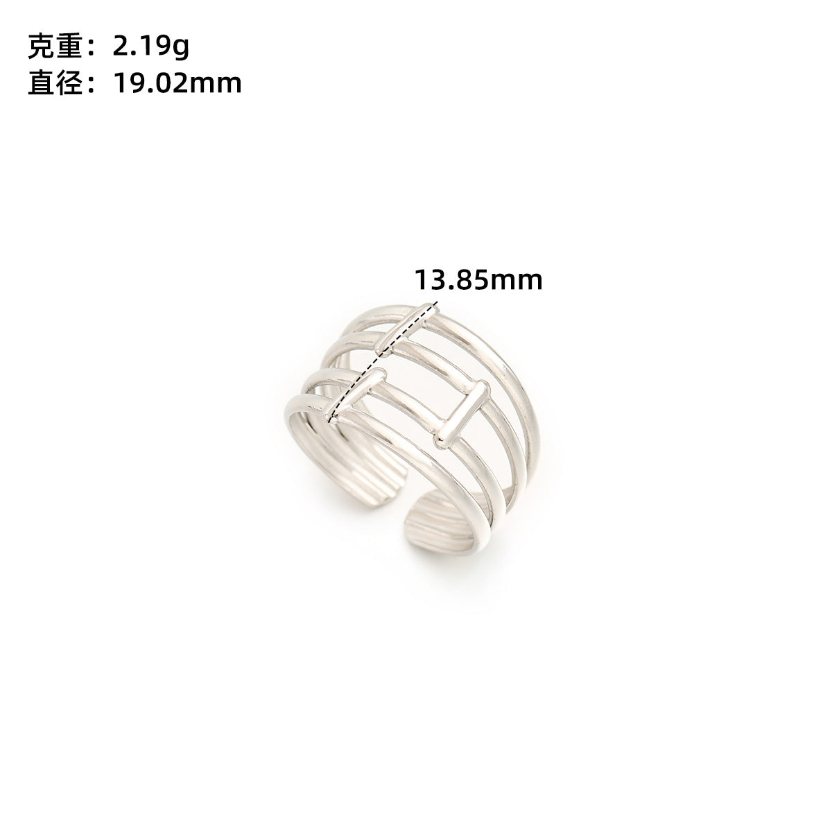 Stainless steel love open ring