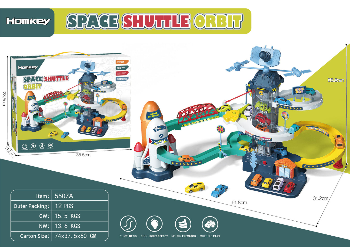 Dinosaur Mountain Track Car Adventure Aparcamiento Juguete para niños de 3 a 4 años 