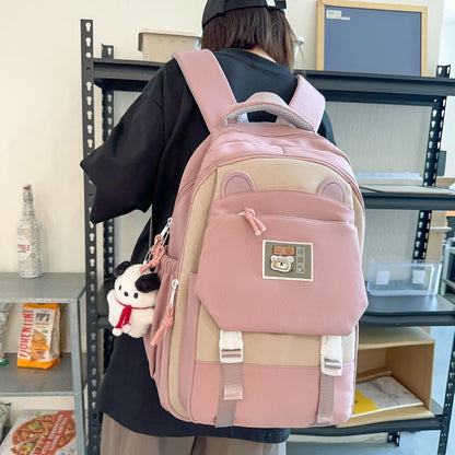 Casual contrast color lightening large capacity backpack