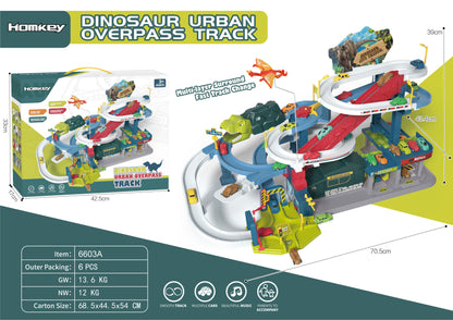Dinosaur Mountain Track Car Adventure Aparcamiento Juguete para niños de 3 a 4 años 