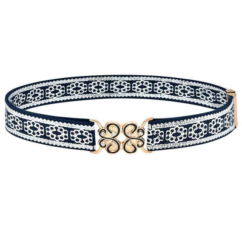 Elastic wide belt female minimalist