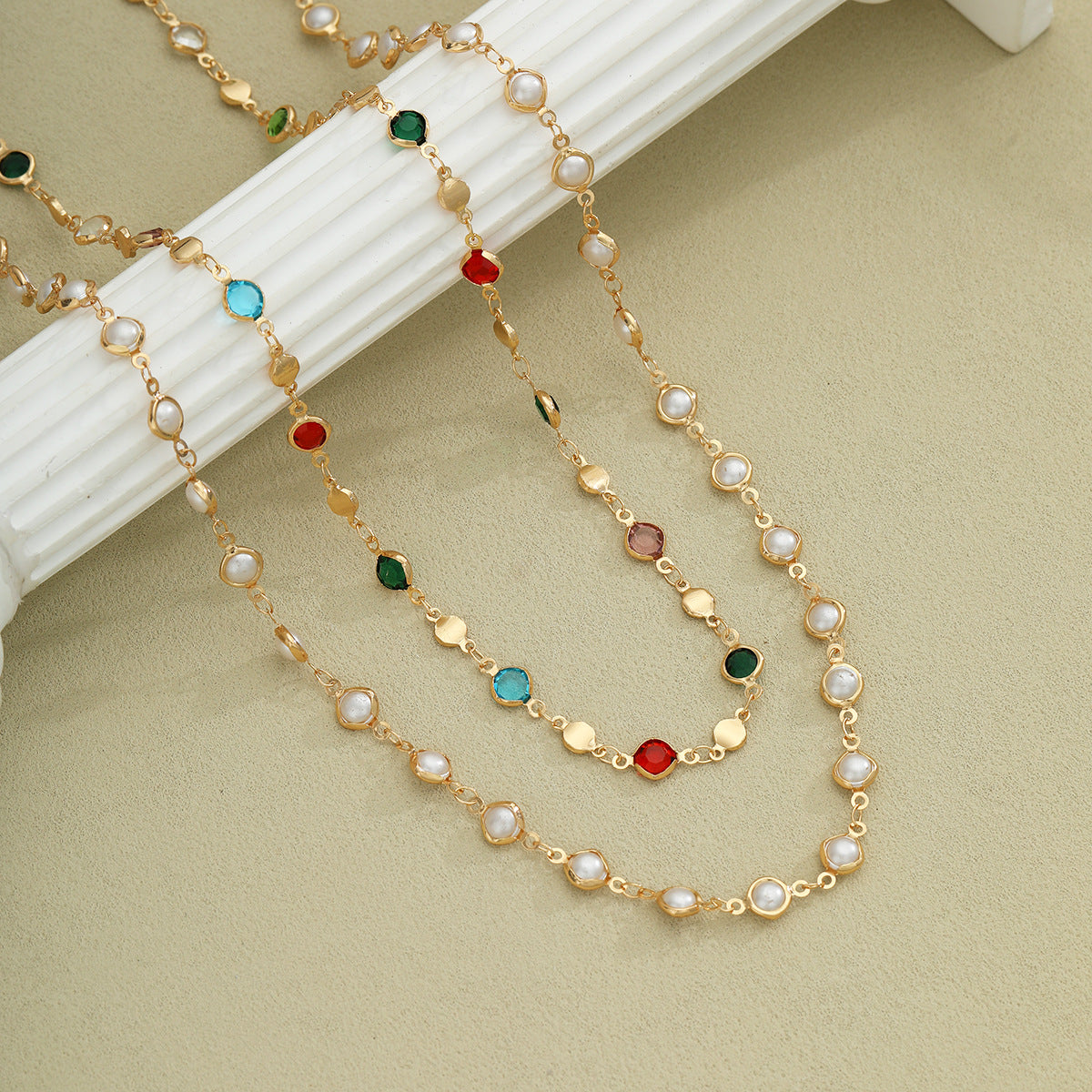 Pearl & Diamond Y-Necklace Set