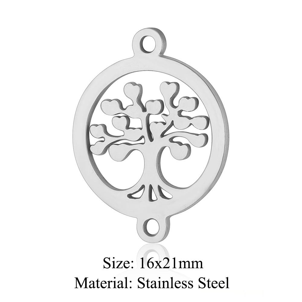 5 pcs/pack Four Leaf Clover Tree of Life Transfer Titanium Steel Pendant