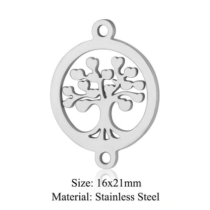 5 pcs/pack Four Leaf Clover Tree of Life Transfer Titanium Steel Pendant