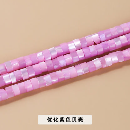 2 * 4Mm colored shell mother-of-pearl right-angle disc beads