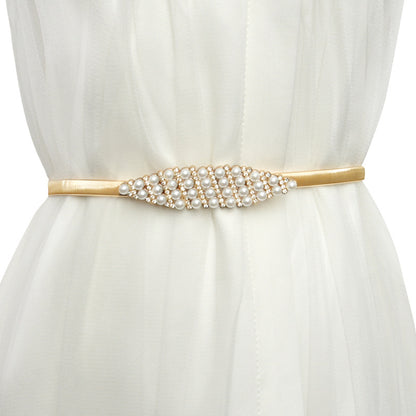 Rhinestone Pearl Decorative Belt Fashion