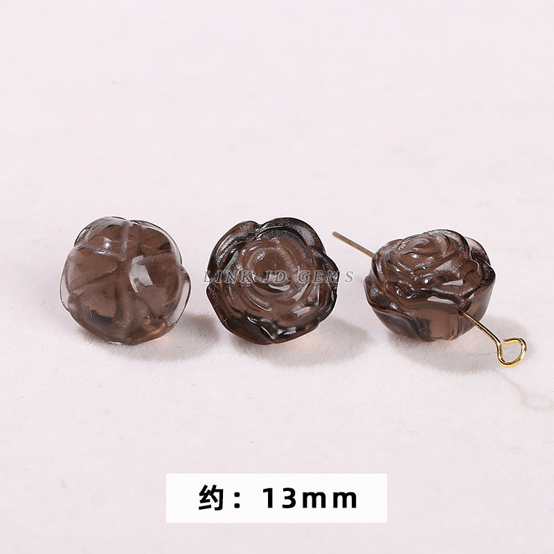 Obsidian carving ice obsidian nine-tailed fox loose beads