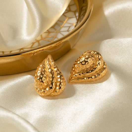 French retro hammered earrings