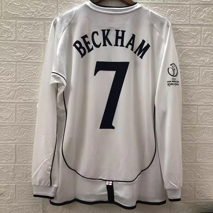 2002 World Cup England 7 Beckham Lampard Owen Home Jersey