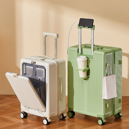 Front opening multi-function suitcase
