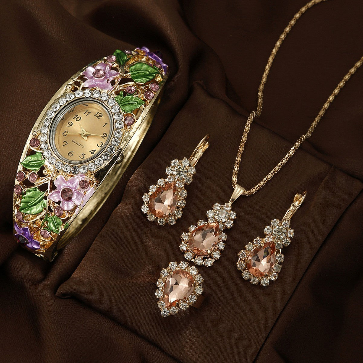 Bracelet watch retro literary jewelry set