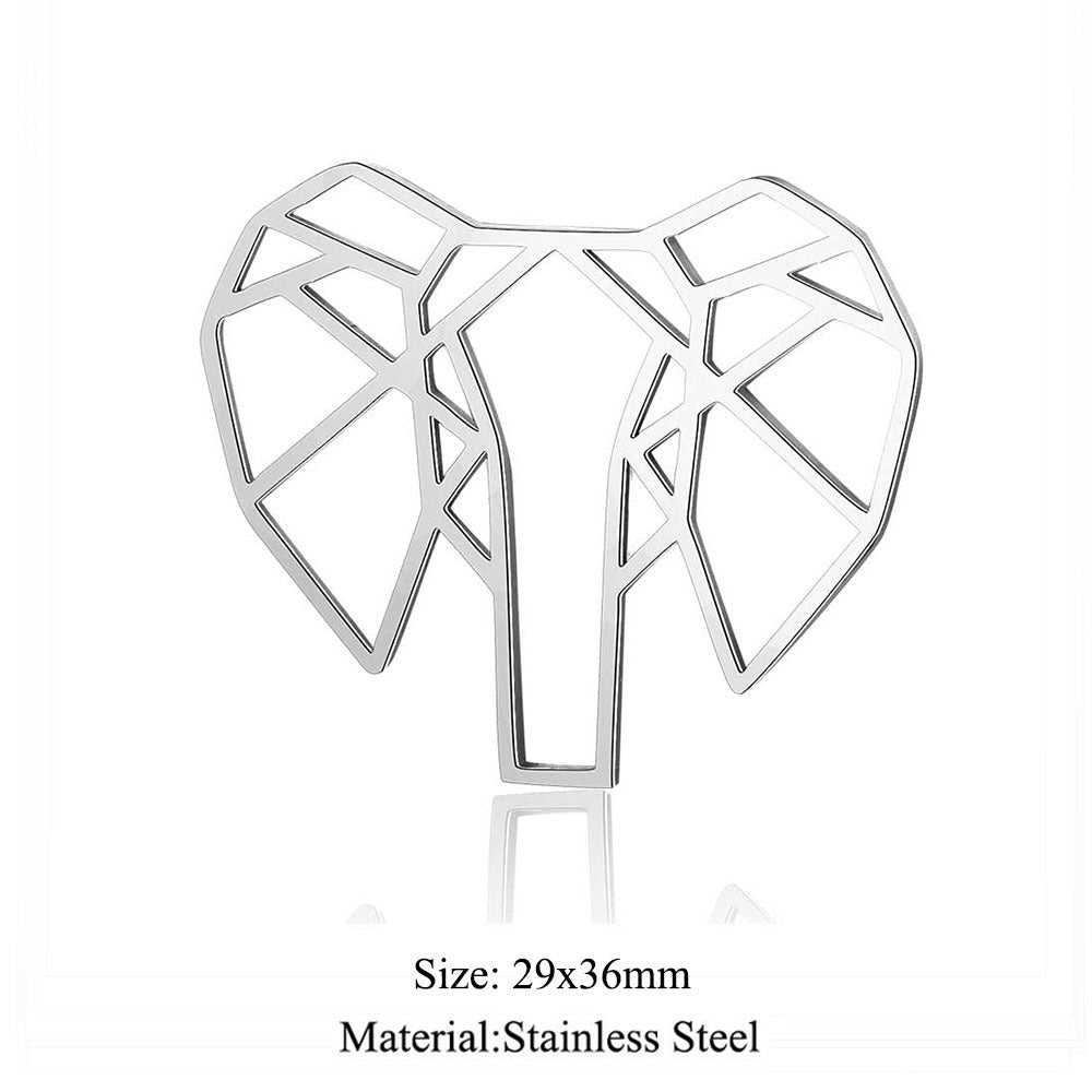 5 pcs/titanium steel paper-cut style animal pendant.