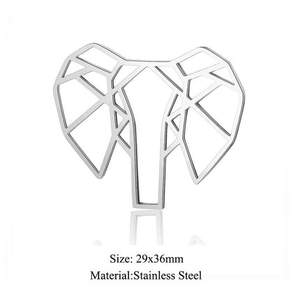 5 pcs/titanium steel paper-cut style animal pendant.