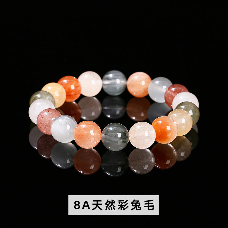 8A Natural Color Rabbit Hair Crystal Bracelet