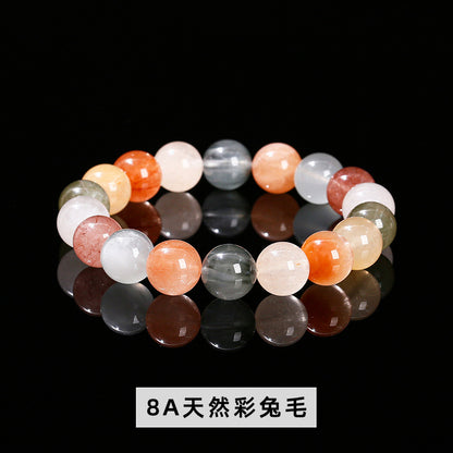 8A Natural Color Rabbit Hair Crystal Bracelet