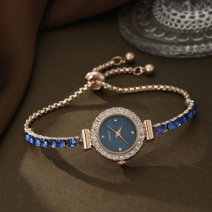 Bracelet Watch Peacock Water Drop Women's Jewelry Set