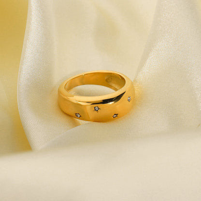 Starry sky inlaid zircon ring